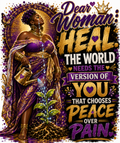 Peace Over Pain royal purple queen design