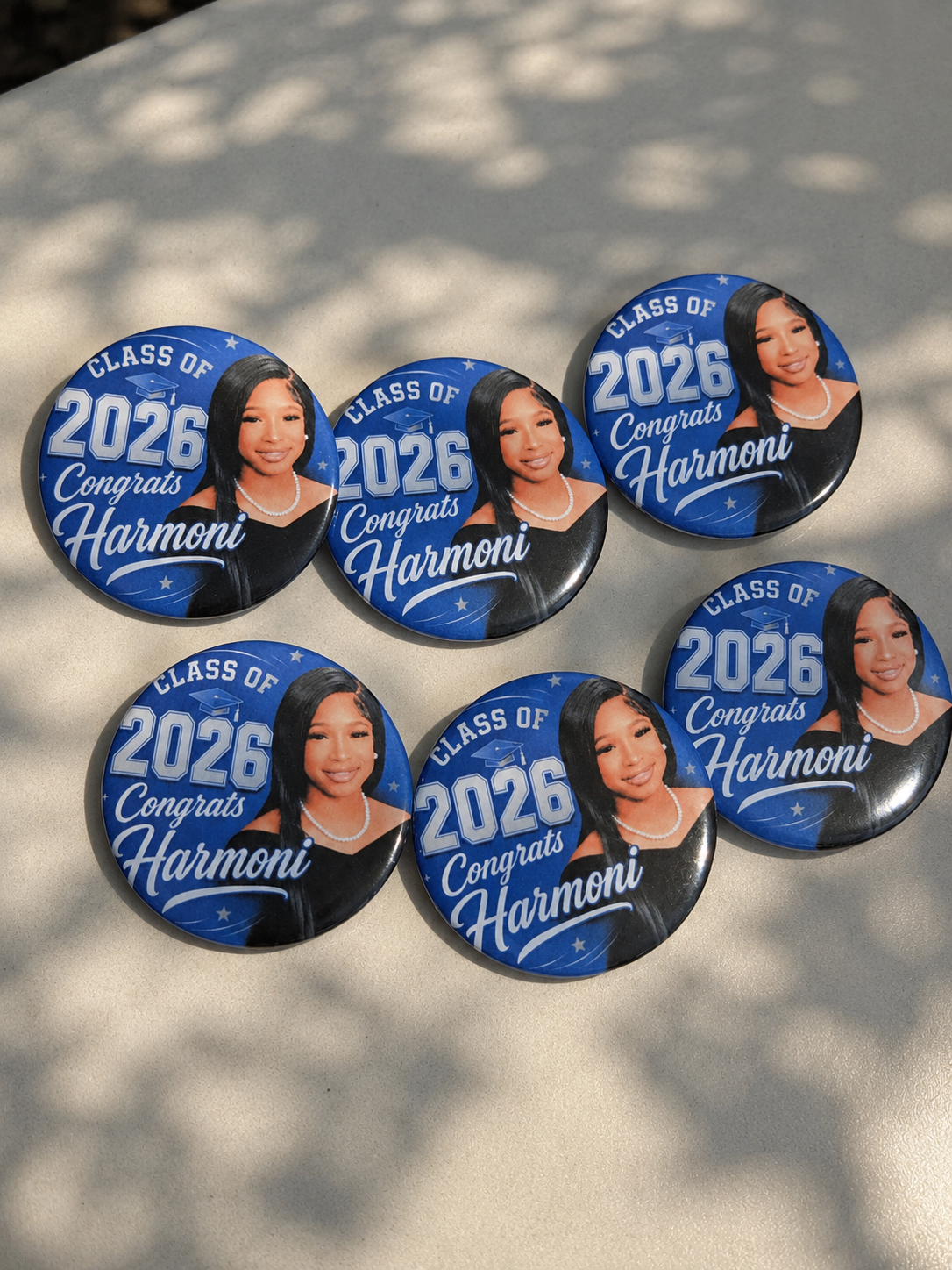 Customized Graduation Buttons