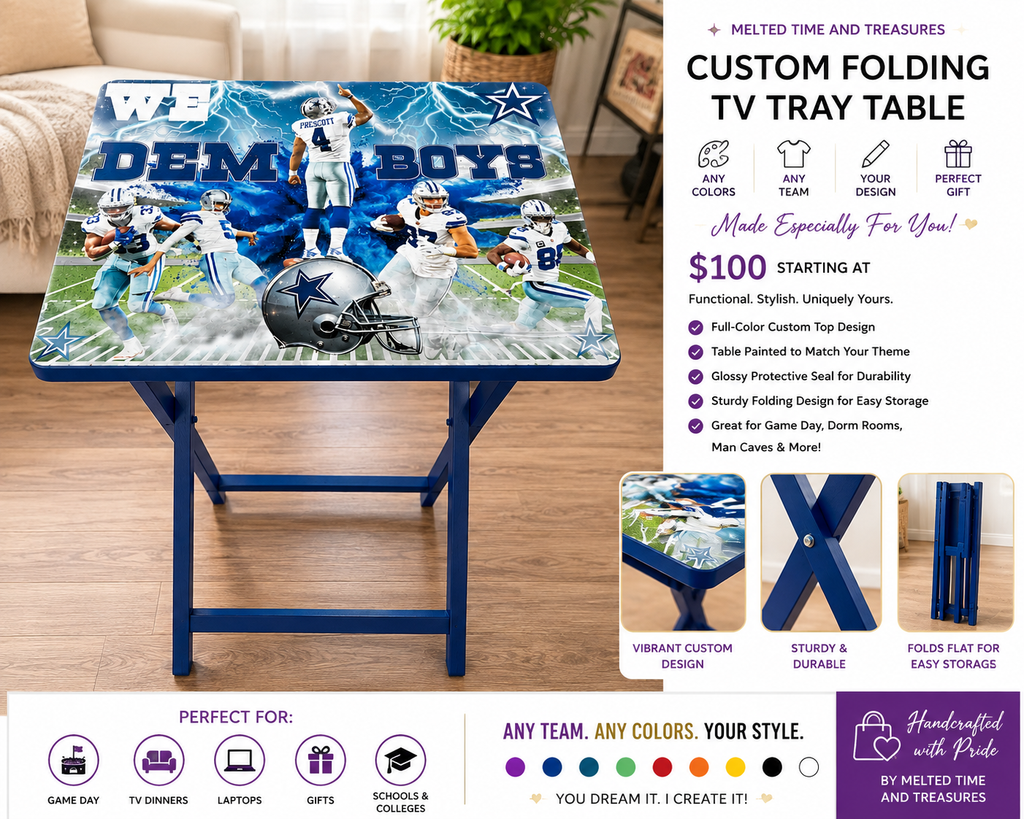 Custom Folding TV Tray Table | Personalized Sports, School & Team Table