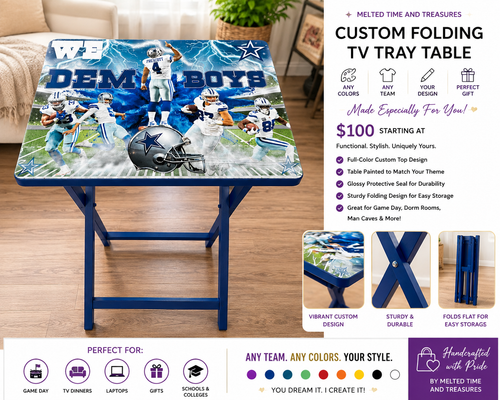 Custom Folding TV Tray Table | Personalized Sports, School & Team Table