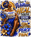 Dear Woman Heal blue butterfly queen design