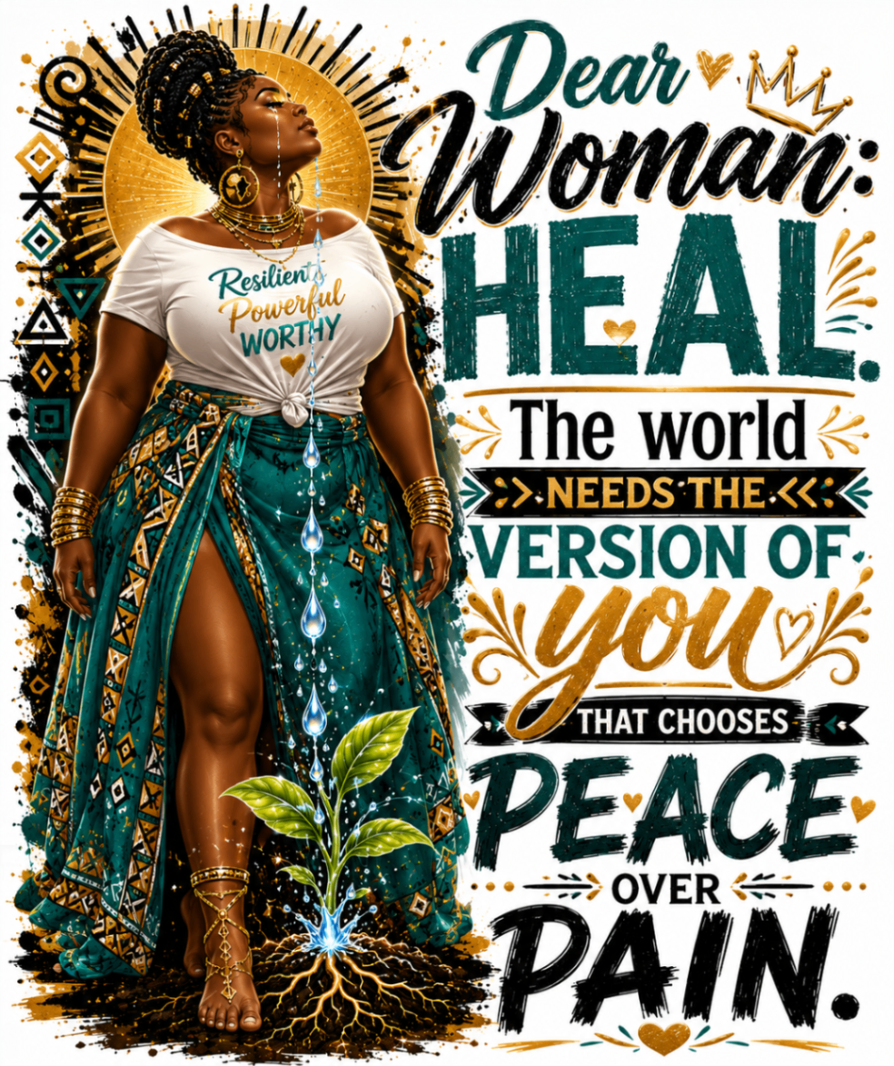 Resilient Powerful Worthy teal queen design