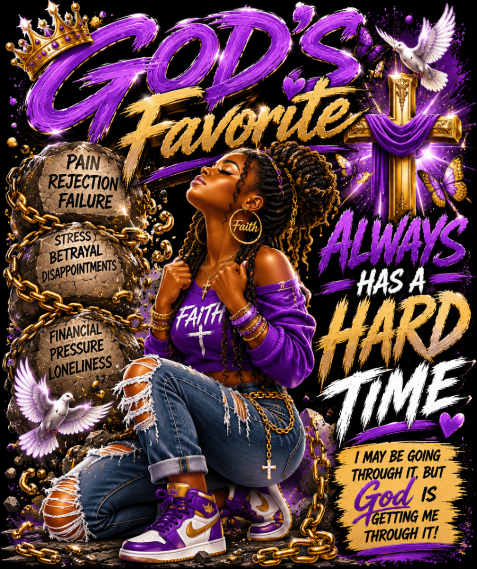 God's Favorite Purple Gold Queen